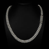 12mm Raised Prong Cuban Link Chain (White Gold)