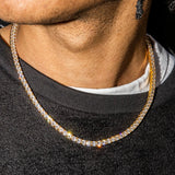 3mm Tennis Necklace (Yellow Gold)