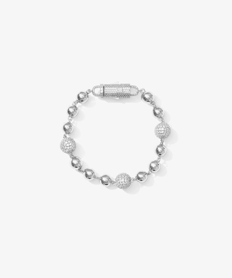 Mixed-Size Ball Bracelet — White Gold view 1 | colour:white