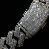 Diamond Prong Link Chain, 19mm Prong Cuban Link Chain (Silver)