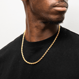 5mm Rope Chain in Yellow Gold