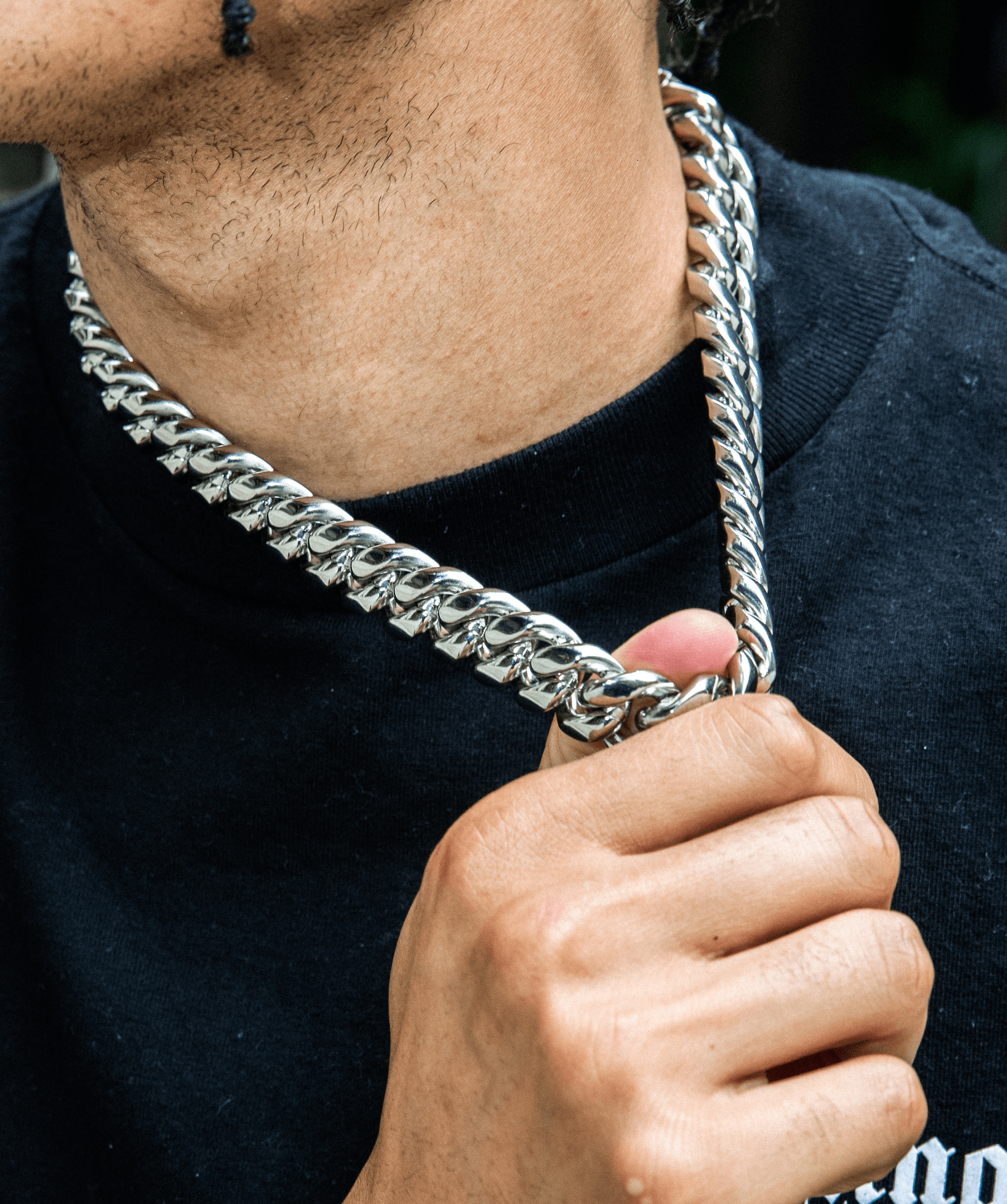 White Gold Chain, 18mm Miami Cuban Link Chain in White Gold