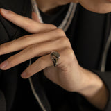 Circle Signet Ring - White