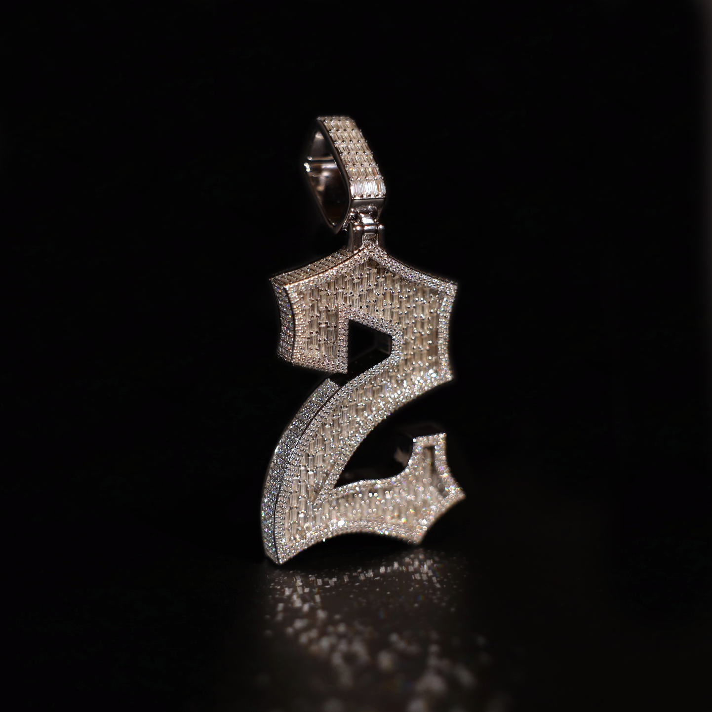 Custom Emerald-Cut Number Pendant