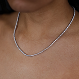 Micro Tennis ketting in witgoud
