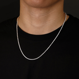 Micro Tennis ketting in witgoud
