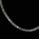 5 mm ronde tennisketting met smaragdgeslepen slijpvorm (witgoud)