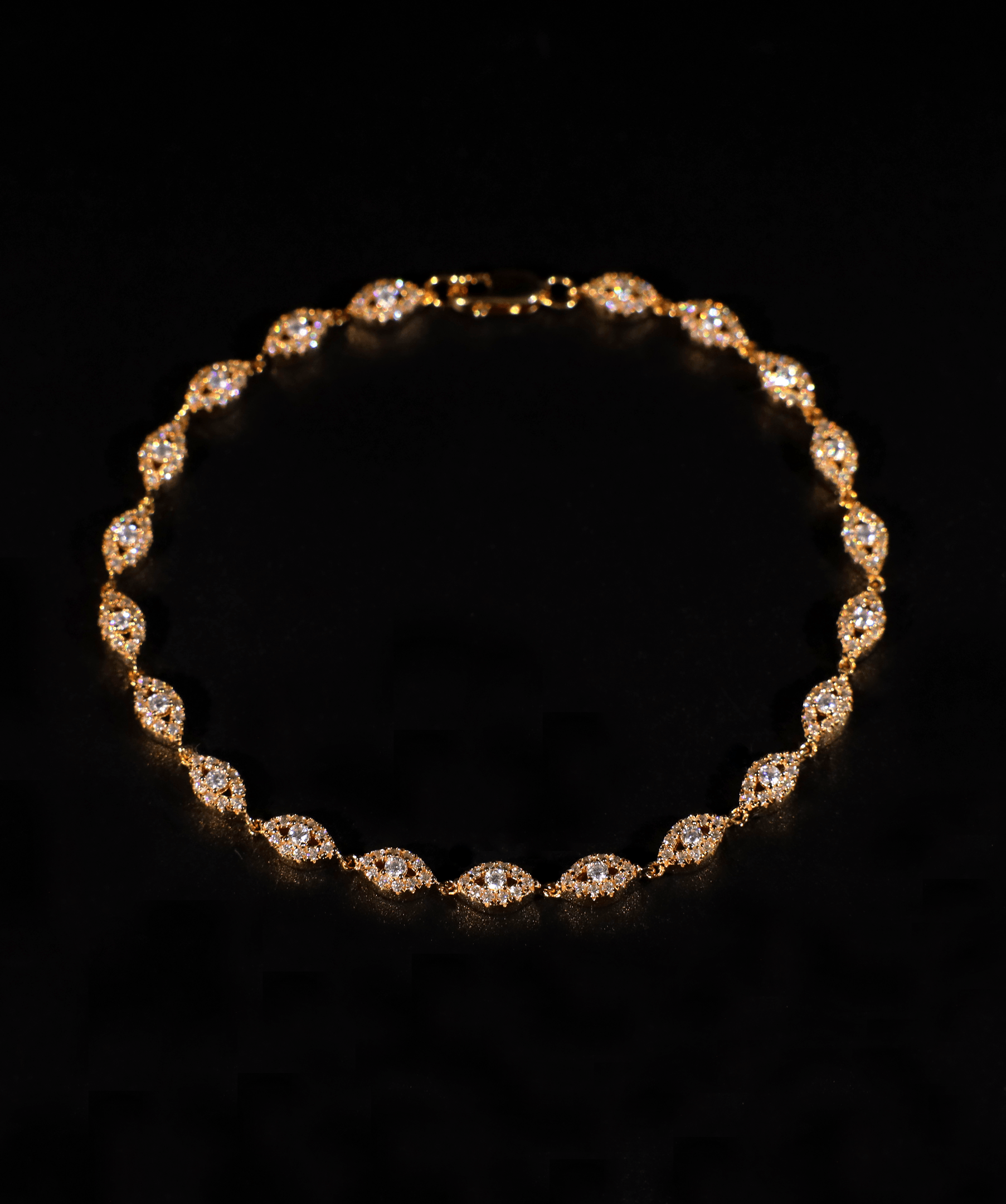 Gold Evil Eye Bracelet, 3mm Evil Eye Bracelet (Gold)