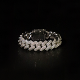 19 mm Cubaanse schakelarmband (witgoud)