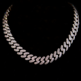 15 mm Miami Cubaanse schakelketting (witgoud)