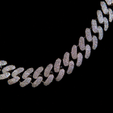 15 mm Miami Cubaanse schakelketting (witgoud)
