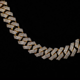 15 mm Cubaanse schakelketting met pootjes (goud)