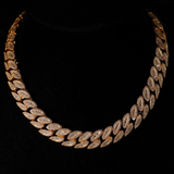 16 mm ovale baguette Cubaanse schakelketting (goud)