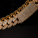 16 mm ovale baguette Cubaanse schakelketting (goud)