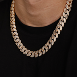 16 mm ovale baguette Cubaanse schakelketting (goud)