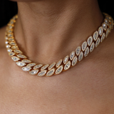 16 mm ovale baguette Cubaanse schakelketting (goud)