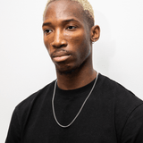 3mm Cuban Chain in White Gold