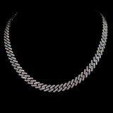 10 mm Cubaanse schakelketting (witgoud)