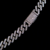 10 mm Cubaanse schakelketting (witgoud)