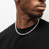 6mm Rope Chain in White Gold