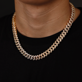 12 mm Cubaanse schakelketting met pootjes (goud)