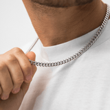 6mm Cuban Link Chain (White Gold)