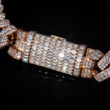 12 mm verhoogde Cubaanse schakelarmband (roségoud)