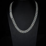 12 mm mozaïek Cubaanse schakelketting (witgoud)