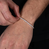 Micro Tennisarmband in witgoud