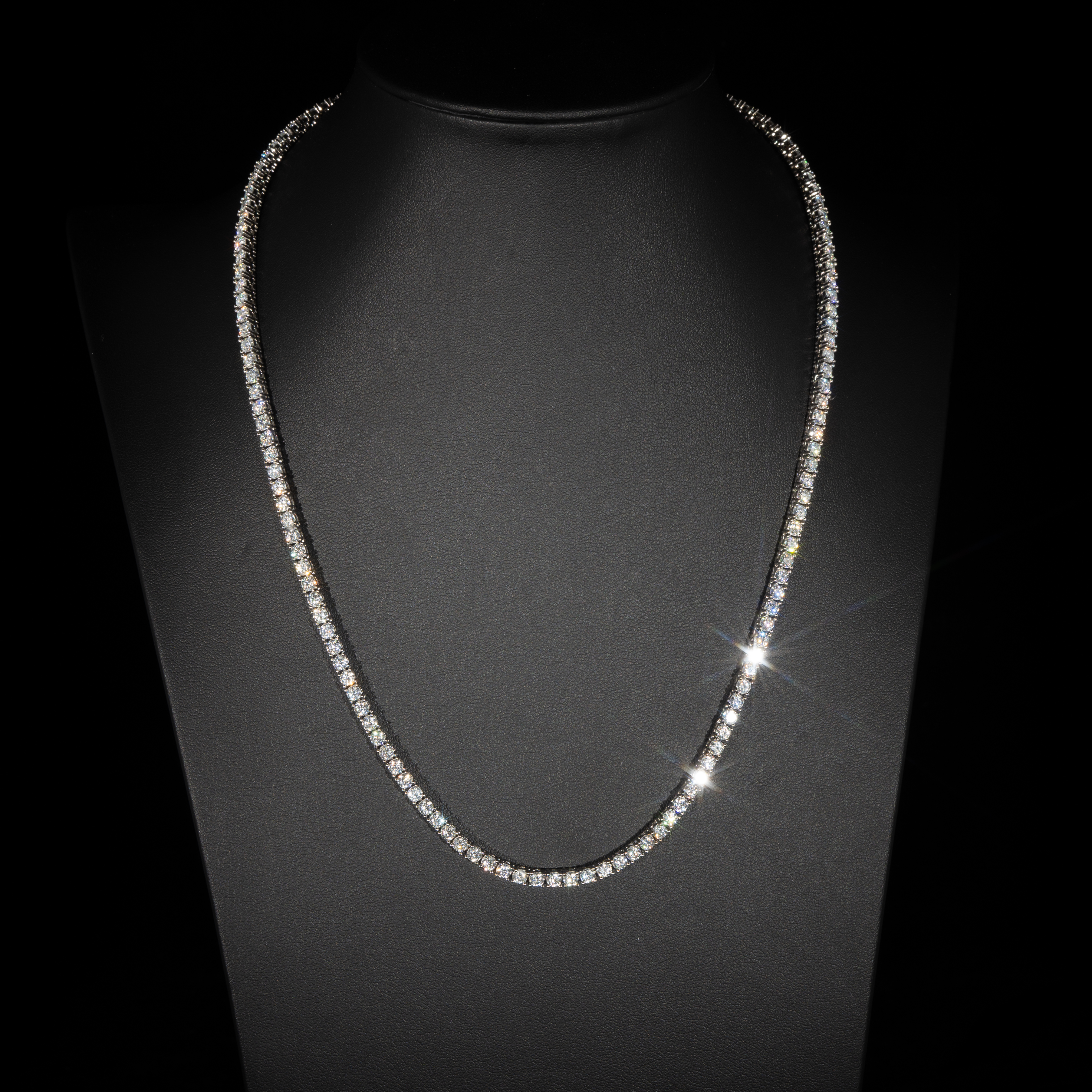 3mm Tennis Necklace (White Gold)