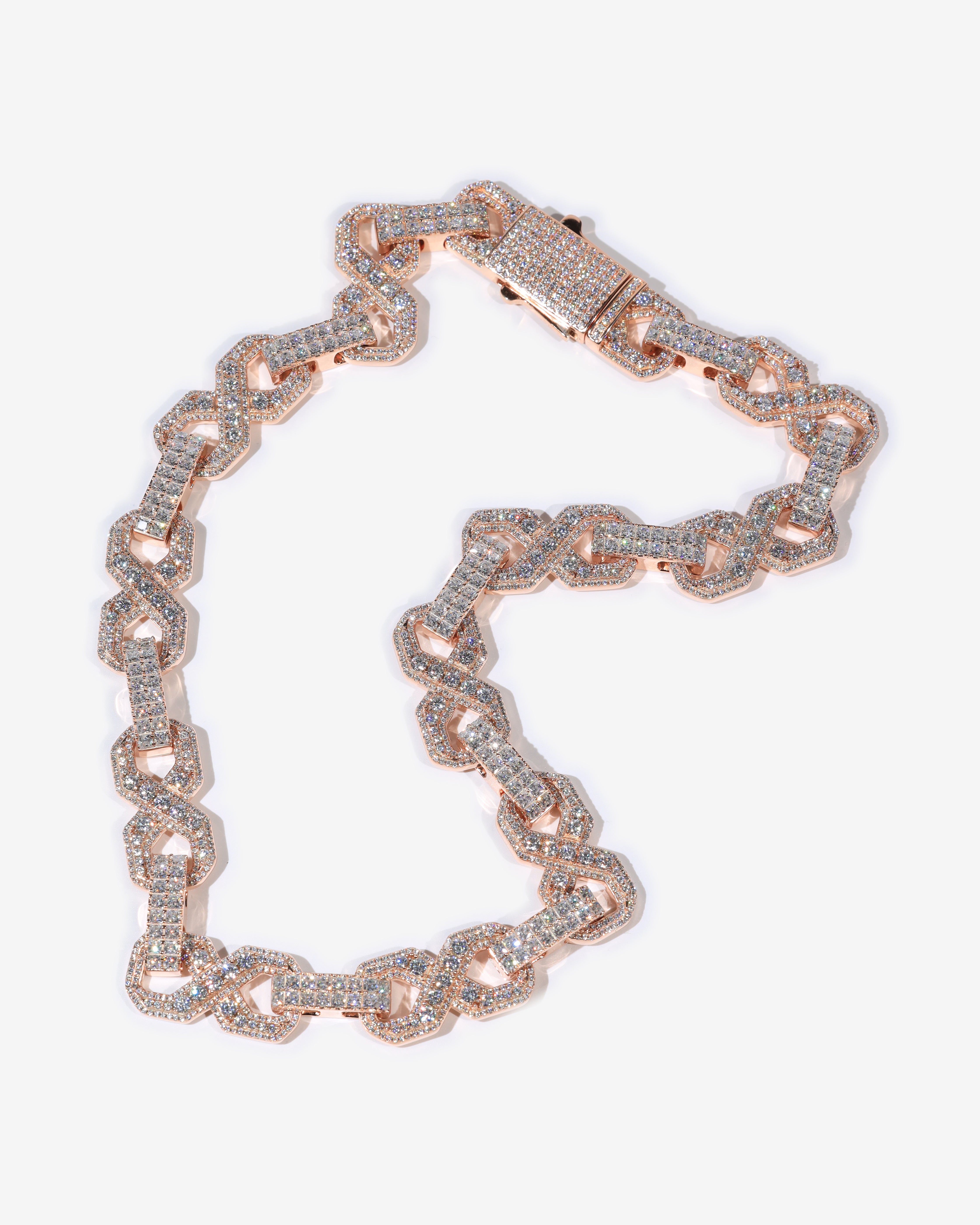 16mm Infinity Link Diamond Chain in rose gold — product detail