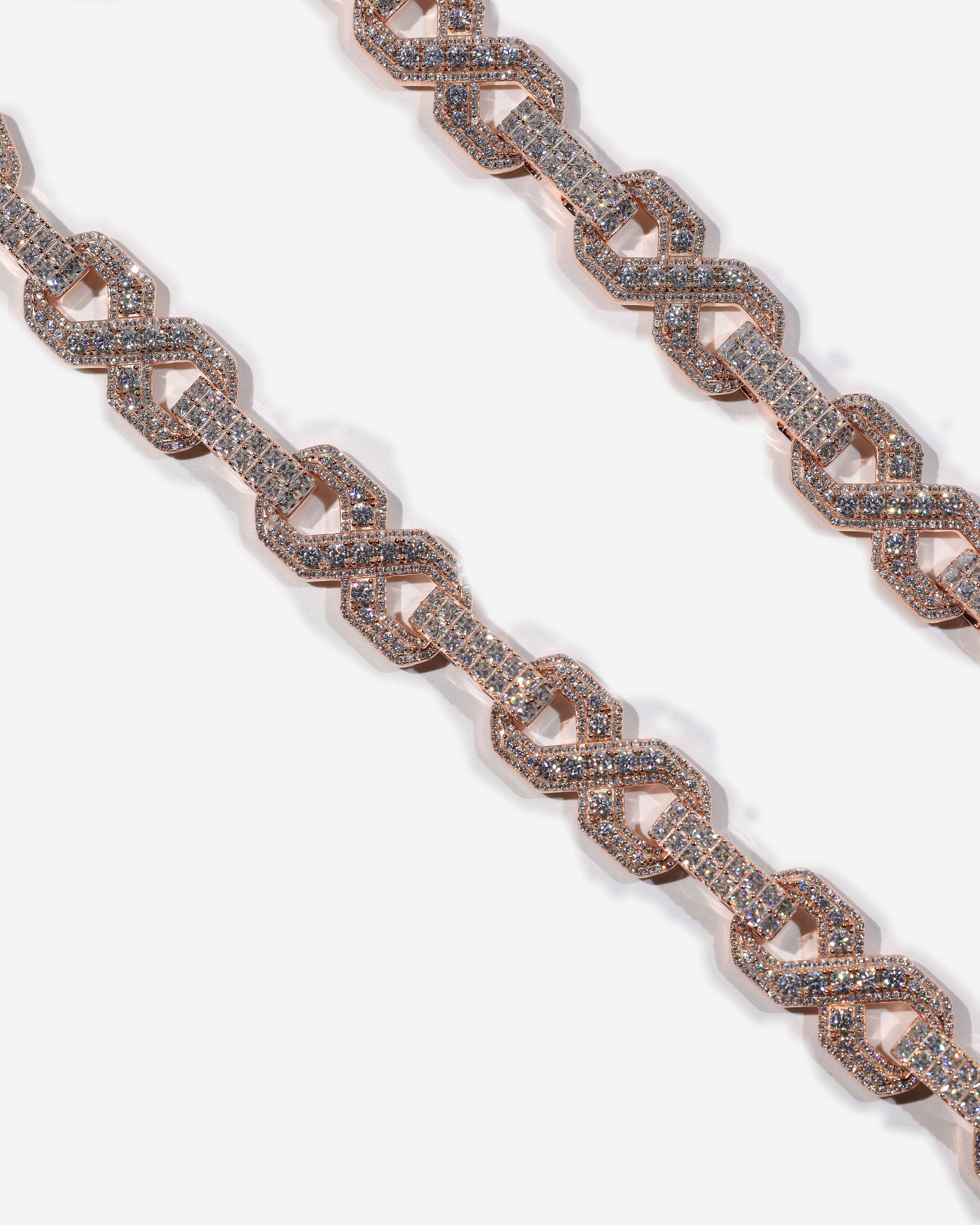 16mm Infinity Link Diamond Chain in rose gold — product detail
