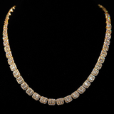 Baguette Square Link Necklace (Gold)