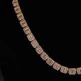 Baguette Square Link Necklace (Gold)