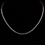 Micro Tennis ketting in witgoud