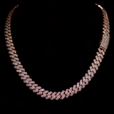 12 mm verhoogde Cubaanse schakelketting (roségoud)