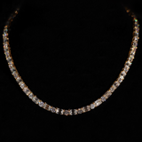 5 mm ronde tennisketting met smaragdgeslepen slijpvorm (goud)