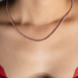 Micro Tennis ketting in roségoud