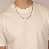 Alternating Iced Ball Chain - White