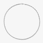 Alternating Iced Ball Chain — White Gold view 1 | colour:white