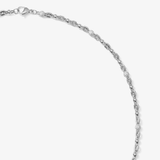 Alternating Iced Ball Chain — White Gold view 2 | colour:white