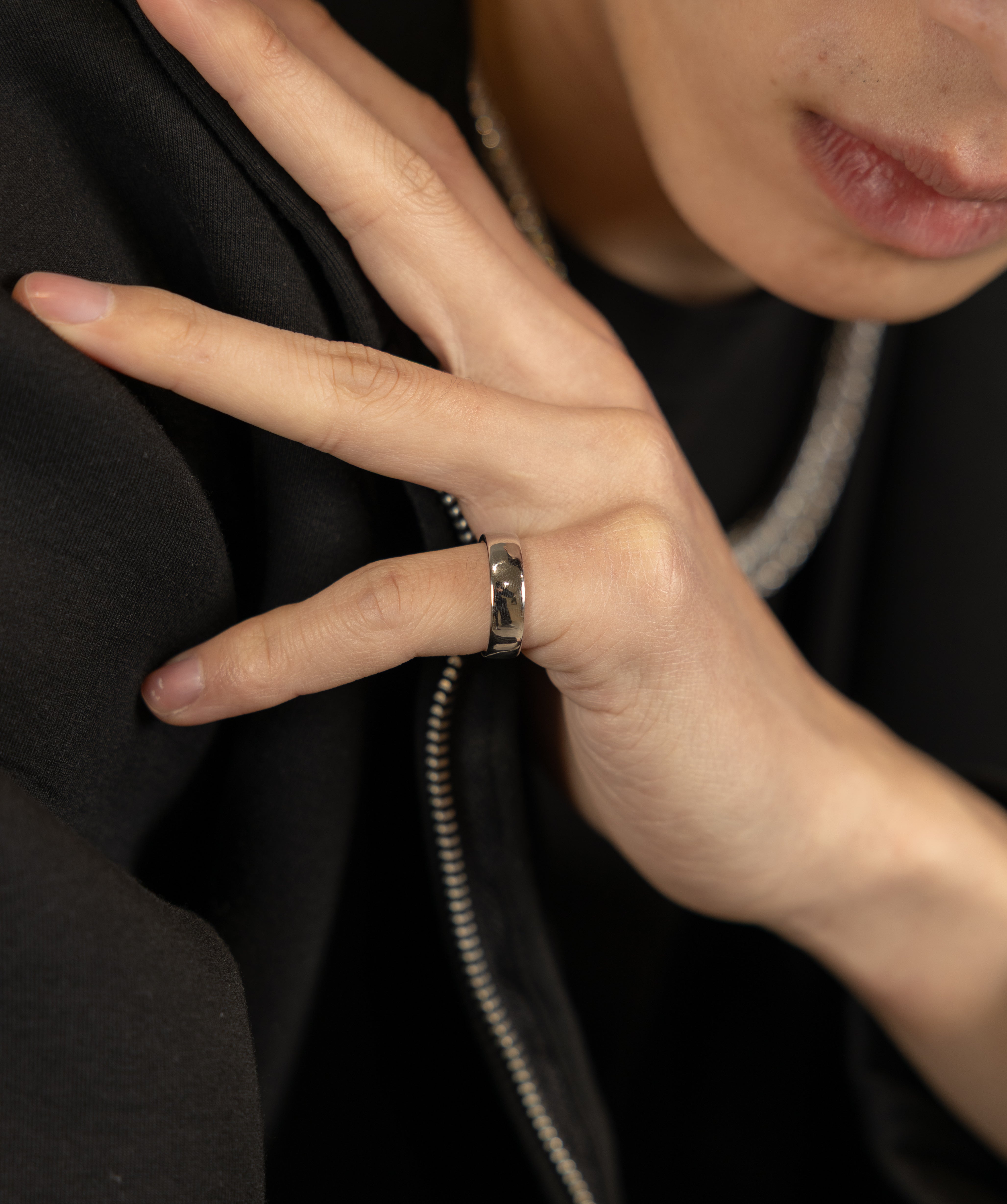 Classic Band Ring — White Gold alternate view | colour:white