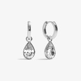 Teardrop Hoop Earrings - White