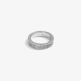 ICED London pavé diamond eternity ring in silver, close-up product shot.