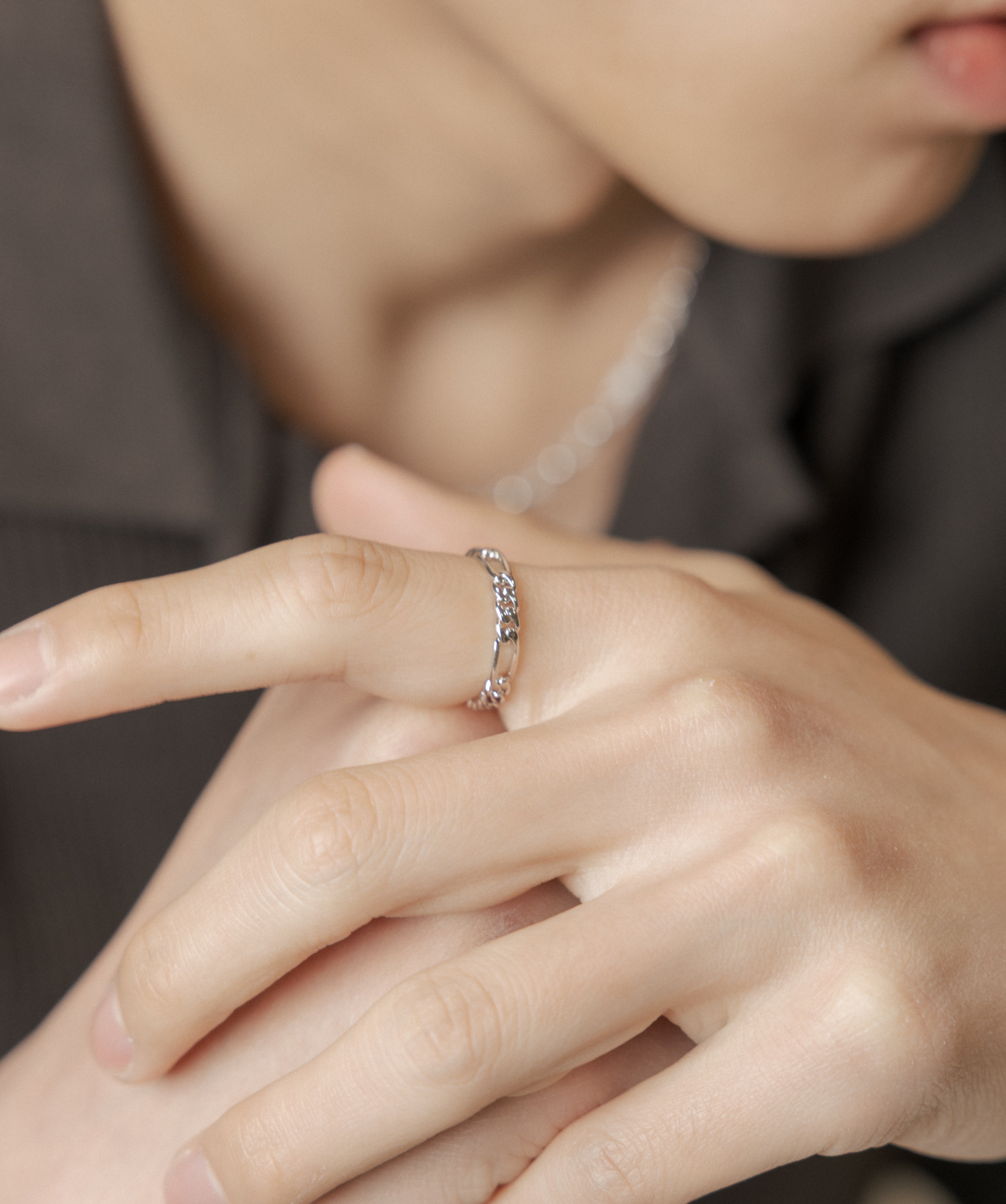 Figaro Ring — White Gold view 2 | colour:white