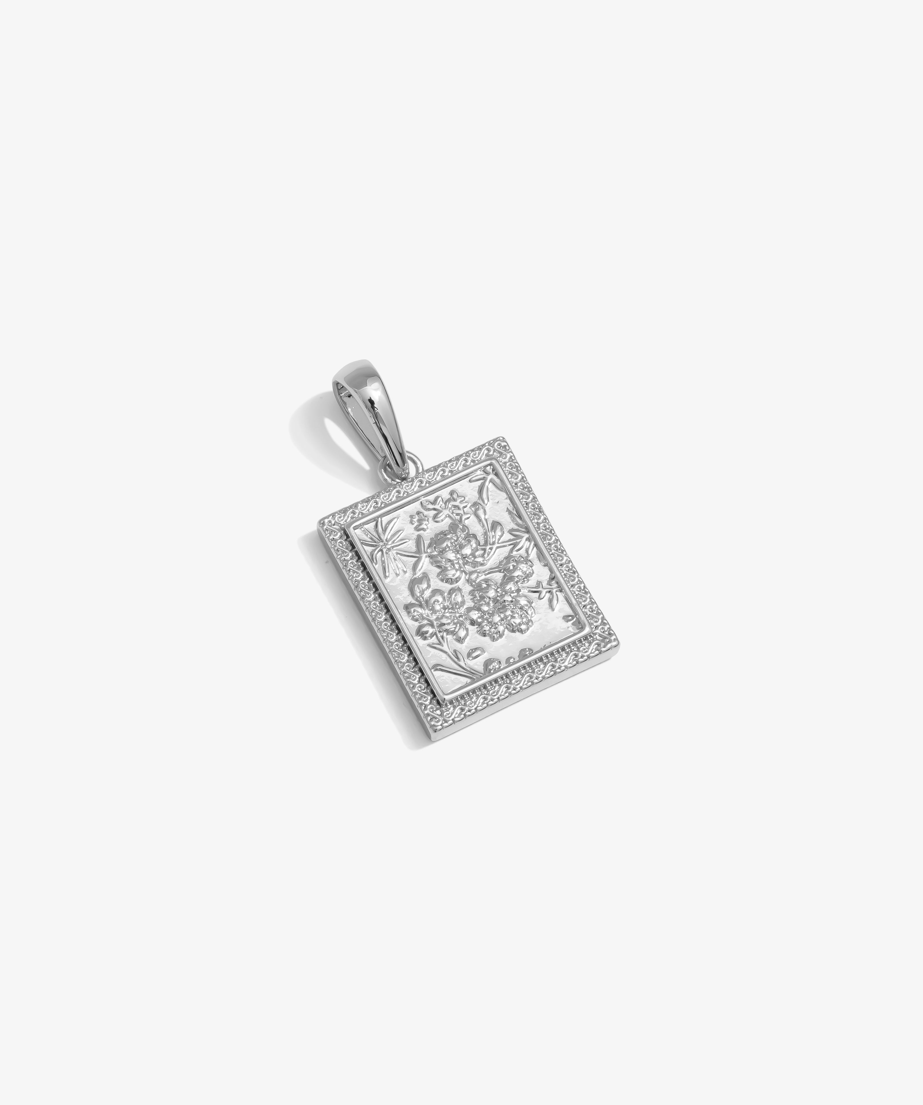 Floral Pendant — White Gold view 1 | colour:white