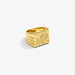 Floral Signet Ring — Yellow Gold studio view | colour:yellow