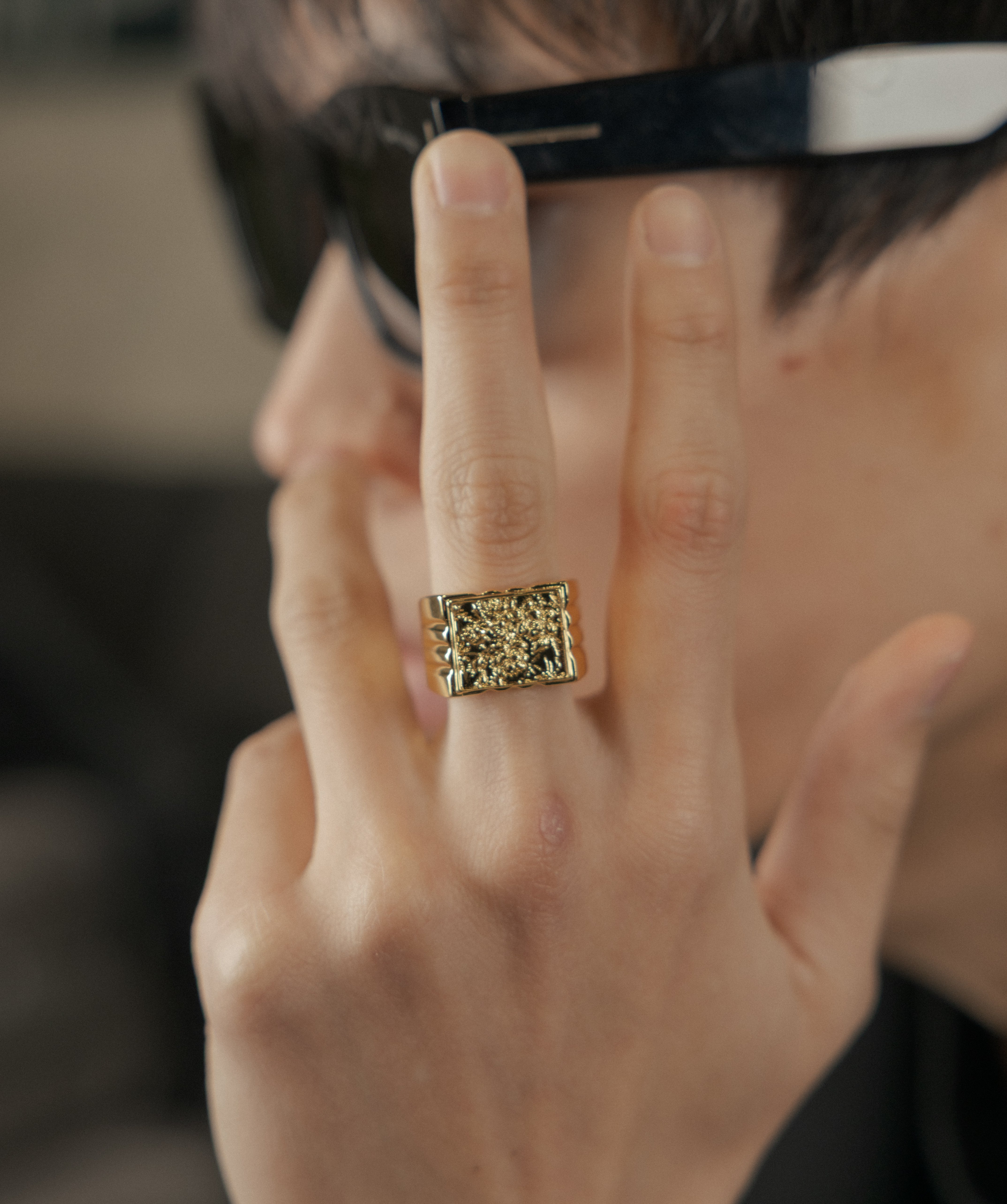 Floral Signet Ring — Yellow Gold alternate view | colour:yellow