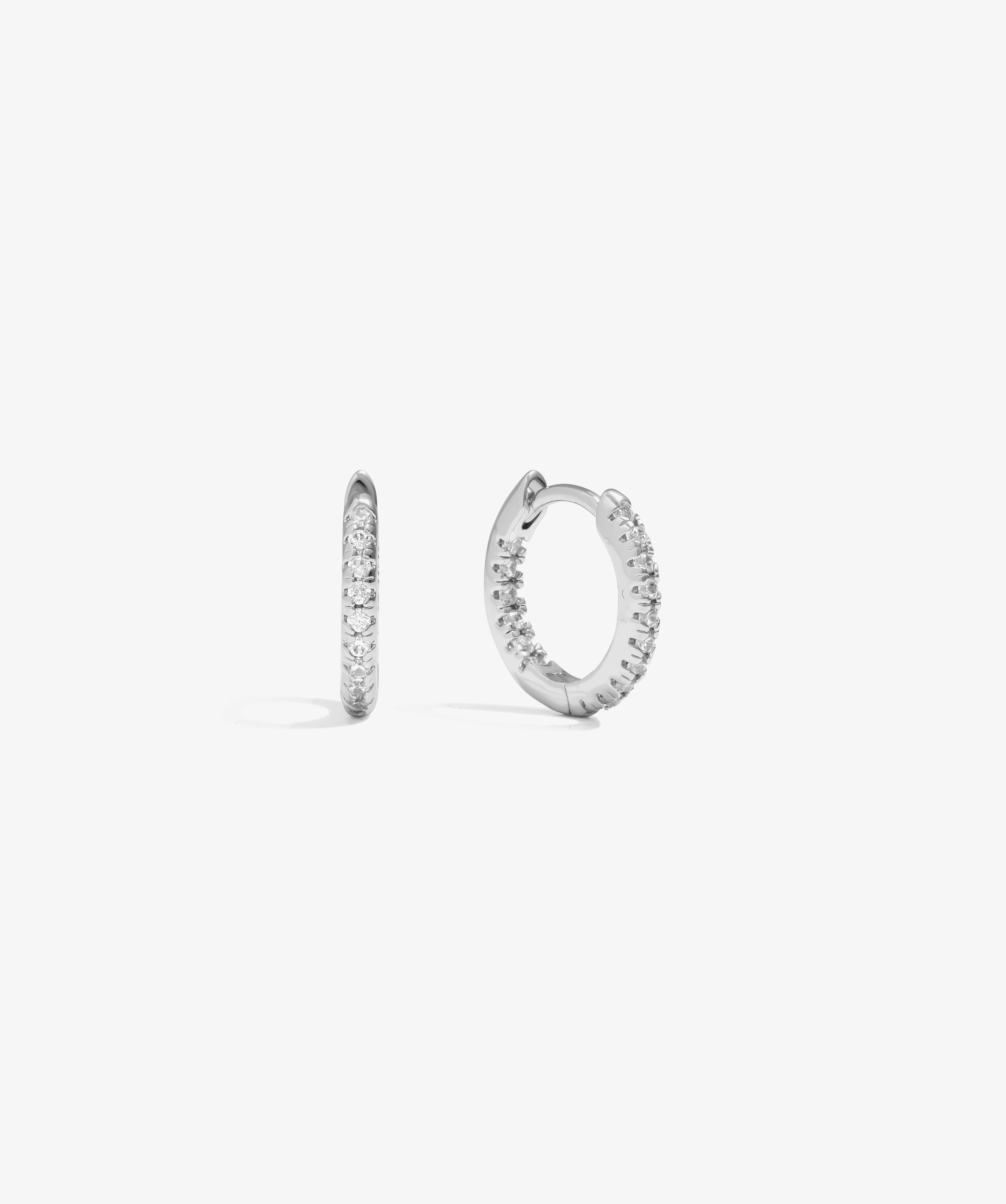 Hoop Earrings — White Gold view 1 | colour:white