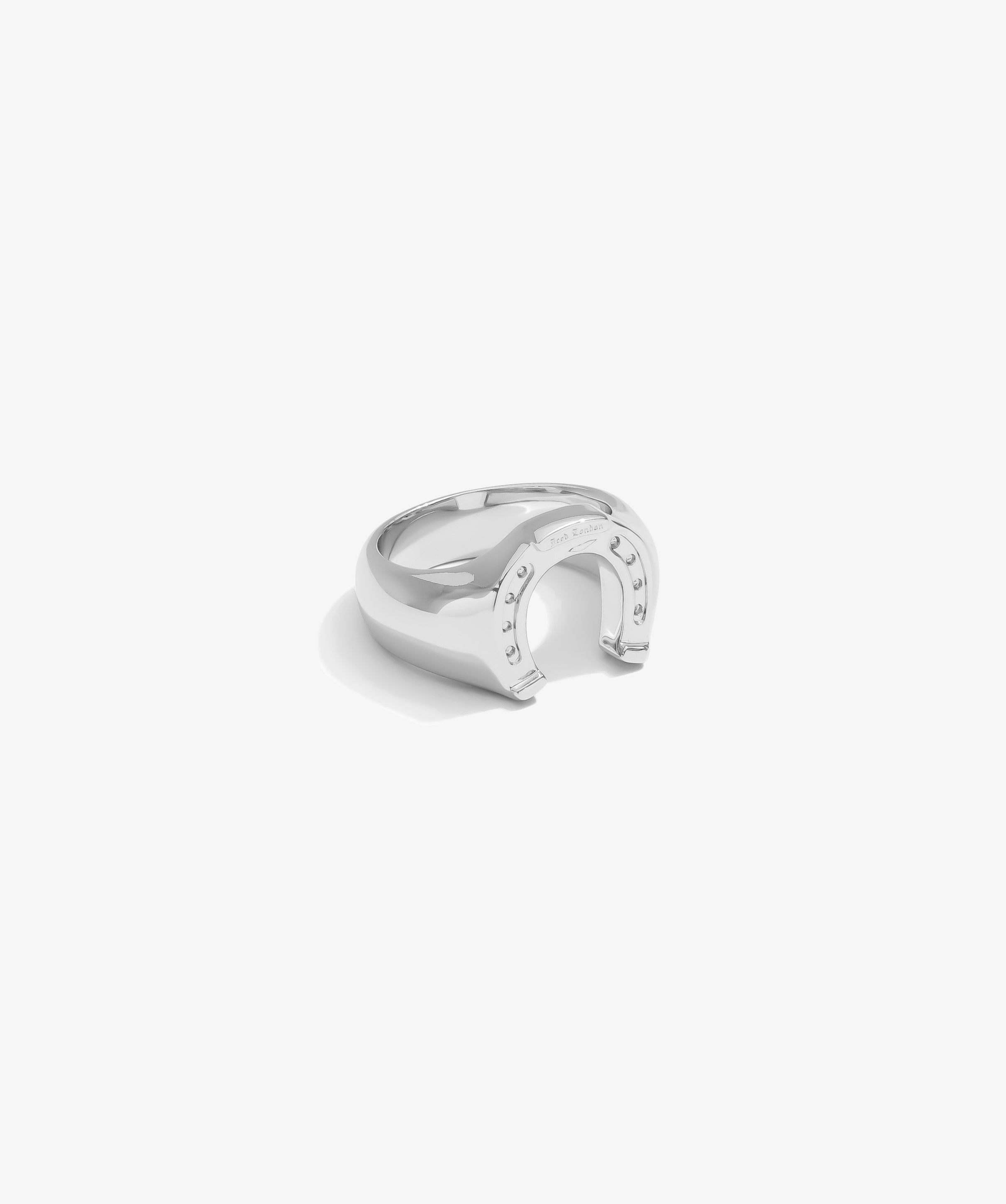 Horseshoe Ring — White Gold view 1 | colour:white
